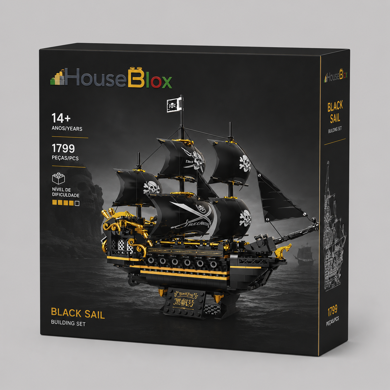 HouseBlox Signature – Black Pearl – 801 Pieces