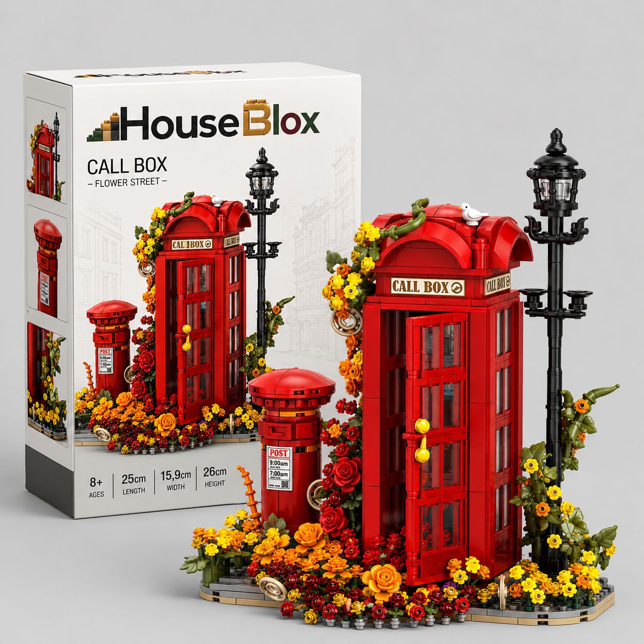HouseBlox Signature – London Telephone Booth – 1142 Pieces